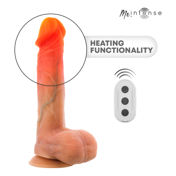 MR INTENSE - LOGAN DILDO VIBRADOR SILICONA CON EFECTO CALOR Y CONTROL REMOTO 20 CM -Ø- 4.1 CM