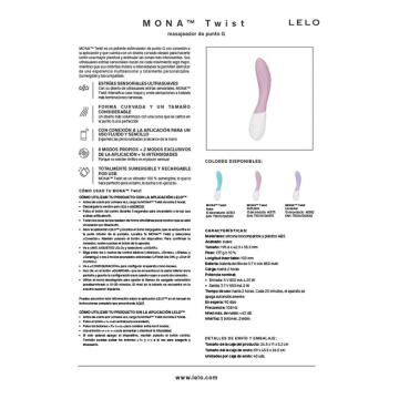 LELO - MONA TWIST VIBRATEUR POINT G RECHARGEABLE CONTRÔLÉ PAR APPLICATION LAVANDE