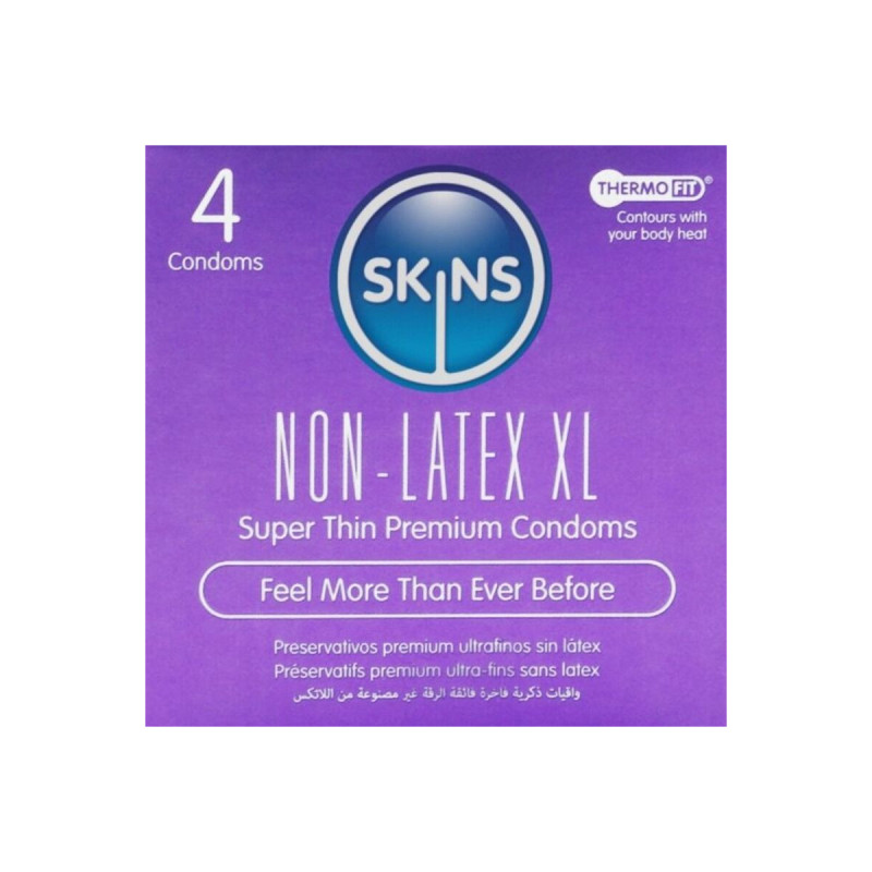 Skins - Preservativos Sin Latex Xl Pack 4 | Vybes.it