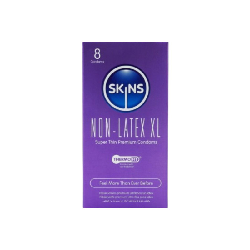 SKINS - PRÉSERVATIFS SANS LATEX PAQUET DE 4, FORMAT XL | Vybes.it