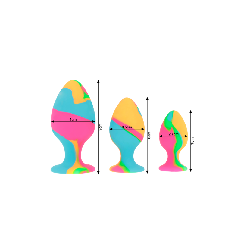 INTENSE - SET DI TAPPI IN SILICONE MULTICOLORE - INTENSE ANAL TOYS -…