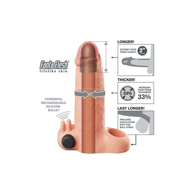 Fantasy X - Tensions - Funda Extensora Vibratoria Real Feel 5 Cm