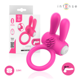 INTENSE - ANNEAU PÉNIS VIBRANT HOPPS AVEC STIMULATION CLITORIALE ROSE