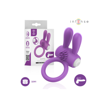 INTENSE - HOPPS VIBRATING PENIS RING WITH CLITORAL STIMULATION PURPLE: clitoral stimulator | Vybes.it