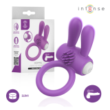 INTENSE - ANNEAU PÉNIS VIBRANT HOPPS AVEC STIMULATION CLITORIALE VIOLETTE