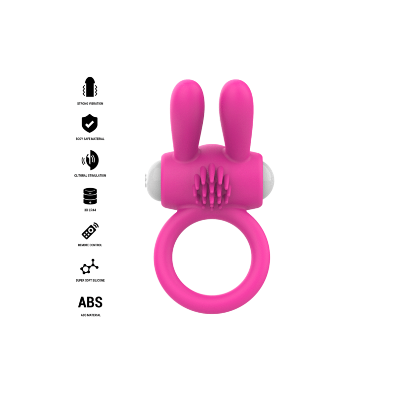 INTENSE - HOPPS VIBRATING PENIS RING WITH CLITORAL STIMULATION PINK: clitoral stimulator | Vybes.it