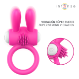 INTENSE - ANELLO VIBRANTE PER PENE HOPPS CON STIMOLAZIONE CLITORIDEA ROSA