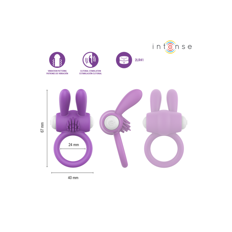 INTENSE - HOPPS VIBRATING PENIS RING WITH CLITORAL STIMULATION PURPLE: clitoral stimulator | Vybes.it