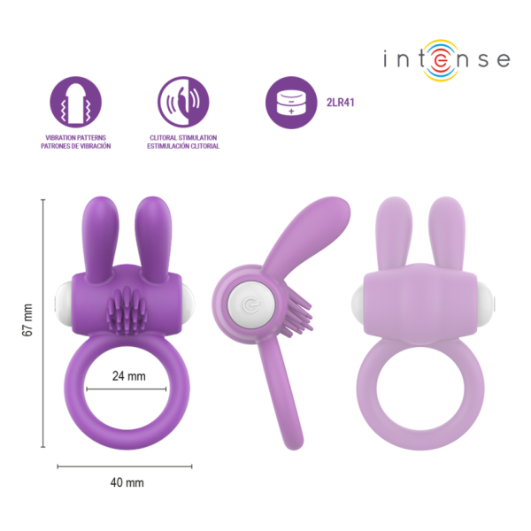 INTENSE - HOPPS VIBRIERENDER PENISRING MIT KLITORISSTIMULATION, LILA