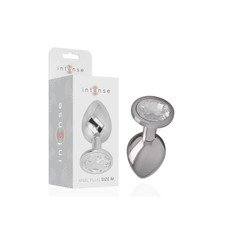 Intense - Aluminium - Metall - Analsplug Mit Silbernem Kristall