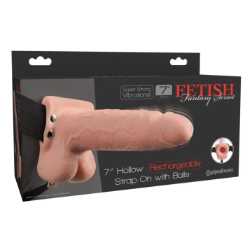 FETISH FANTASY SERIES - GODEMICHET VIBRANT Creux RÉALISTE AVEC BOULES 17,8 CM