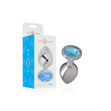 Intense - Plug Anal En Métal Aluminium Avec Cristal Bleu Taille L |