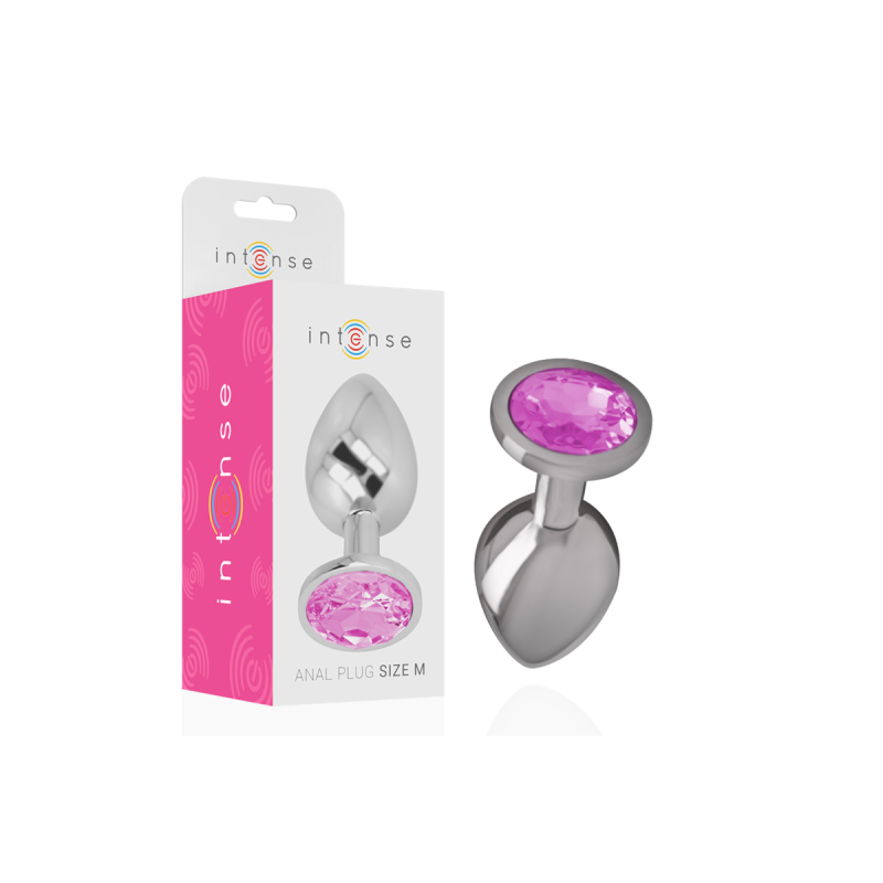 Intense - Plug Anal En Métal Aluminium Avec Cristal Rose Taille M |