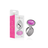 Intense - Plug Anal Metal Aluminio Con Cristal Rosa Talla L |