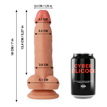 CYBER SILICOCK - CONNOR SILICONE LIQUIDO MORBIDO ULTRA REALISTICO 20.5 CM -O- 3.7 CM
