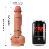 CYBER SILICOCK - ANSEL ULTRA REALISTISCHES. WEICHES FLÜSSIGE SILIKON 15.5 CM -O- 2.9 CM
