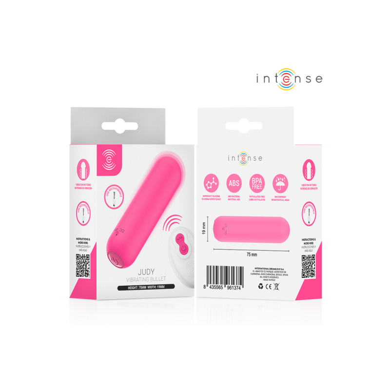 INTENSE - JUDY VIBRANTE RECHARGEABLE AVEC TÉLÉCOMMANDE ROSE - INTENSE…