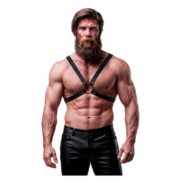 FETISH SUBMISSIVE ATTITUDE - MENS CROSS CHEST ECO-LEATHER HARNESS