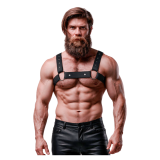 FETISH SUBMISSIVE ATTITUDE - VERSTELLBARER NEOPREN-BRUST-SPORT-HARNESS FÜR MNNER