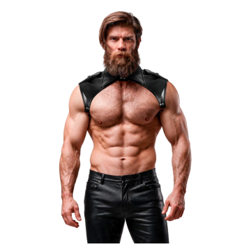 FETISH SUBMISSIVE ATTITUDE - HERRENBRIGADE VERSTELLBARER HALSHARNESS AUS ÖKOLEDER