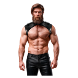 FETISH SUBMISSIVE ATTITUDE - HARNAIS DE COU RÉGLABLE EN ÉCO-CUIR POUR HOMMES BRIGADE