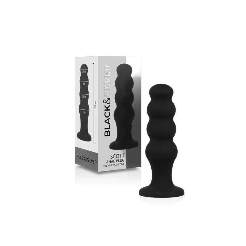 Black&Silver - Scott Premium Silikon Analplug Schwarz | Vybes.it