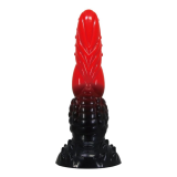 POWER MONSTERS - DILDO FANTASY DRAGO DI FUOCO CON VENTOSA 24,5 CM Ø 5,8 CM ROSSO E NERO