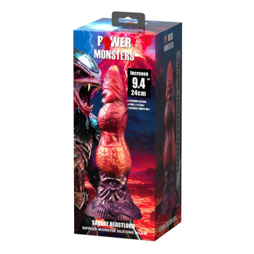POWER MONSTERS - SAVAGE BEASTLORD TRICOLOR FANTASY GODEMICHET EN SILICONE 24 CM Ø 5 CM