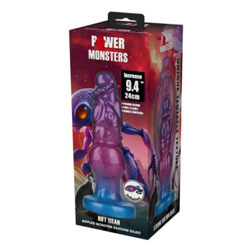 POWER MONSTERS - RIFT TITAN BICOLORE DILDO GONFIABILE IN SILICONE FANTASY 24 CM Ø 5 CM