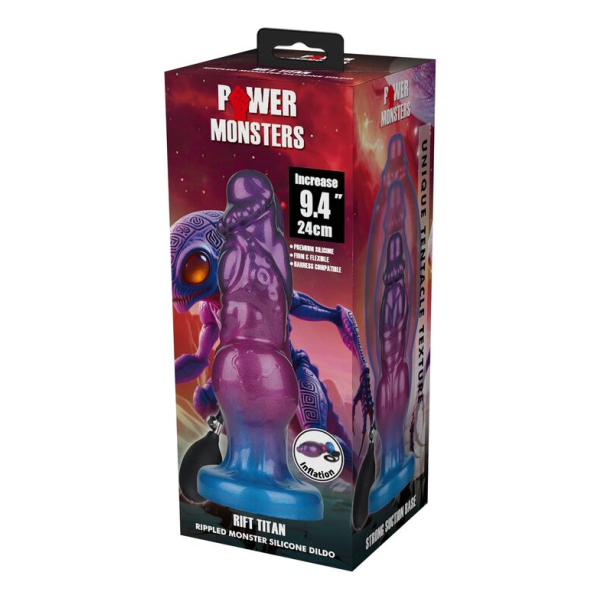 POWER MONSTERS - RIFT TITAN BICOLOR INFLATABLE FANTASY SILICONE DILDO 24 CM Ø 5 CM