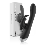 BLACK&SILVER - DJ. ADAM ESTIMULADOR RABBIT SILICONA RECARGABLE NEGRO
