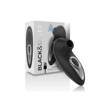 Black&Silver - Drake Deluxe Sucking Vibe Ricaricabile In Silicone