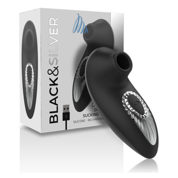 BLACK&SILVER - DRAKE DELUXE SUCKING VIBE SILICONA RECARGABLE NEGRO
