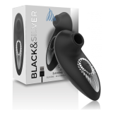 BLACK&SILVER - DRAKE DELUXE SUCKING VIBE SILICONA RECARGABLE NEGRO