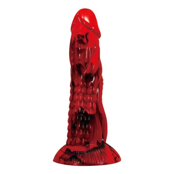 POWER MONSTERS - MINOTAUR FANTASY DILDO MIT SAUGAUFGANG 21 CM Ø 5 CM ROT & SCHWARZ