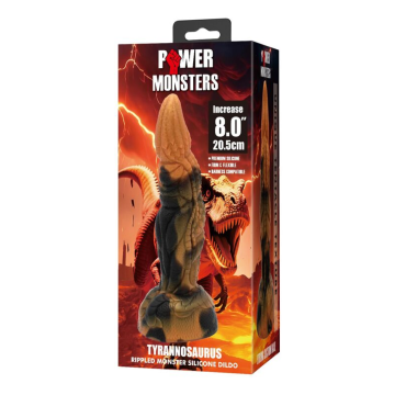 POWER MONSTERS - TYRANNOSAURUS BICOLOR FANTASY SILICONE DILDO 20.5 CM Ø 5 CM