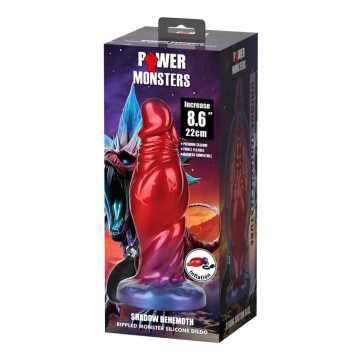 POWER MONSTERS - SHADOW BEHEMOTH DILDO GONFIABILE IN SILICONE BICOLORE 22 CM Ø 5 CM