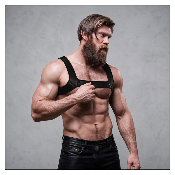 FETISH SUBMISSIVE ATTITUDE - NEOPREN-BRUSTHARNESS FÜR MNNER, GRÖSSE M