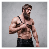 FETISH SUBMISSIVE ATTITUDE - HERREN HARNESS MIT GEKREUZTEN SCHULTERN AUS ÖKO-LEDER