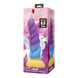 POWER MONSTERS - GODEMICHET EN SILICONE LICORNE TRICOLOR FANTASY 22 CM Ø 5 CM