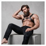 FETISH SUBMISSIVE ATTITUDINE - IMBRACATURA PER BULLDOG IN ECOPELLE REGOLABILE DA UOMO