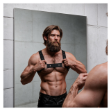 FETISH SUBMISSIVE ATTITUDE - ADJUSTABLE NEOPRENE CHEST SPORTS HARNESS FOR MEN