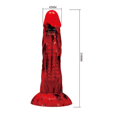 POWER MONSTERS - DILDO FANTASY MINOTAURO CON VENTOSA 21 CM Ø 5 CM ROSSO E NERO