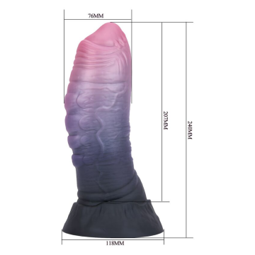POWER MONSTERS - DREADFUL FIEND BICOLOR FANTASY SILICONE DILDO 24 CM Ø 6 CM
