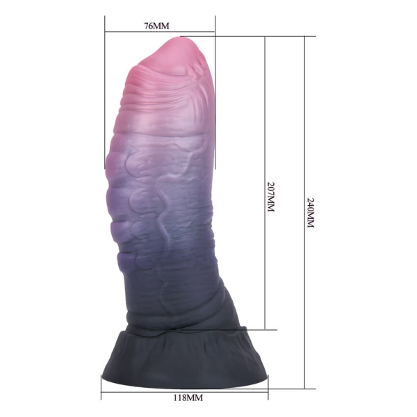 POWER MONSTERS – SCHRECKLICHER TEUFEL, ZWEIFARBIGER FANTASIE-SILIKONDILDO, 24 CM Ø 6 CM