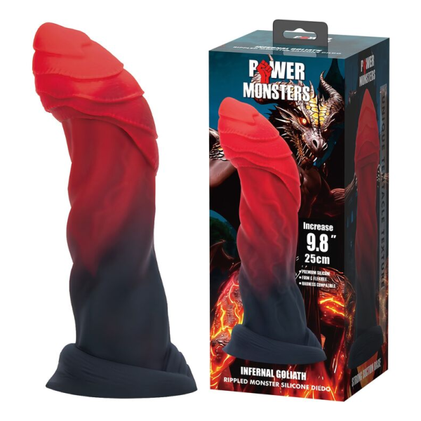 POWER MONSTERS - DILDO IN SILICONE BIGOLIATH BICOLORE FANTASY 25 CM Ø 6 CM