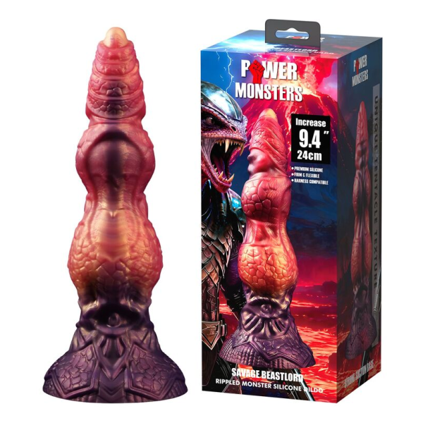 POWER MONSTERS – SAVAGE BEASTLORD DREIFARBIGER FANTASY-SILIKONDILDO 24 CM Ø 5 CM