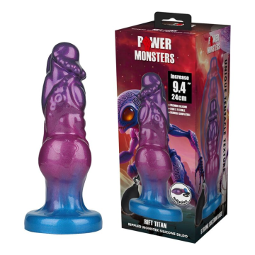 POWER MONSTERS - RIFT TITAN BICOLORE GONFLABLE EN SILICONE FANTASTIQUE 24 CM Ø 5 CM
