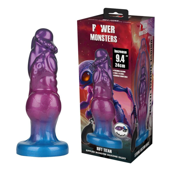 POWER MONSTERS - RIFT TITAN BICOLOR INFLATABLE FANTASY SILICONE DILDO 24 CM Ø 5 CM