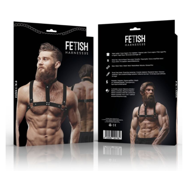 FETISH SUBMISSIVE ATTITUDE - HERREN-BRUSTGURT AUS ÖKOLEDER, BULLDOGGE, GRÖSSE M/L